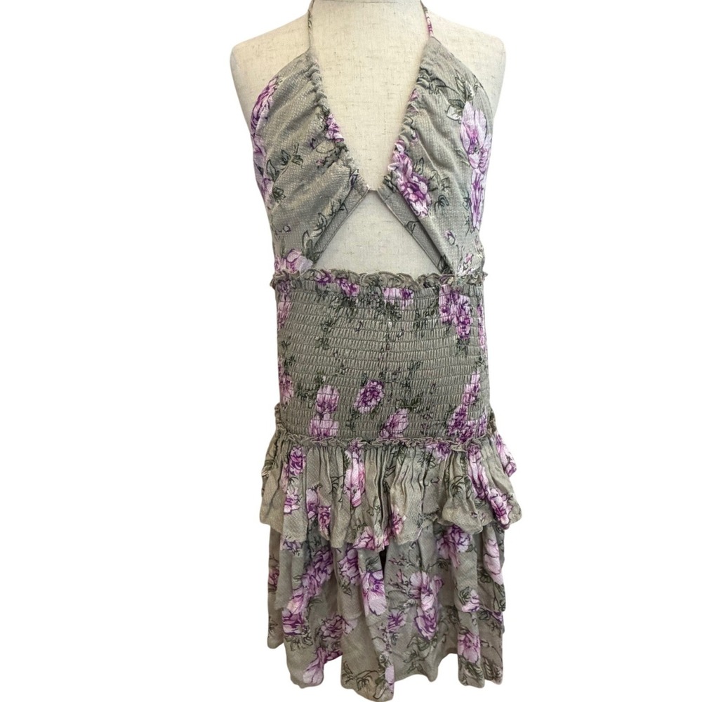 Sky to Moon Floral‎ Halter Mini Dress Juniors Size Small